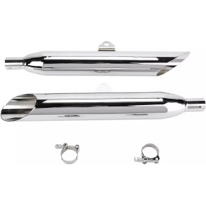 CHROME EXHAUSTS MUFFLERS COBRA SLIP-ON SLASH CUT YAMAHA XVS 1100 DRAGSTAR 2006-2009