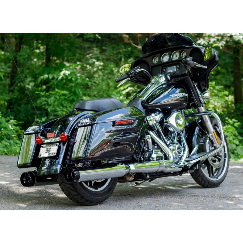 POT D'ECHAPPEMENTS SLIP-ON S&S MK45 THRUSTER CHROME/NOIR HARLEY DAVIDSON FLH FLT TOURING 2017-2025