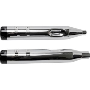 POT D'ECHAPPEMENTS SLIP-ON S&S MK45 THRUSTER CHROME/NOIR HARLEY DAVIDSON FLH FLT TOURING 2017-2025