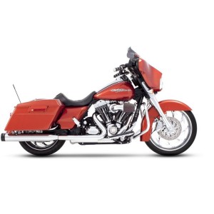 POTS D'ÉCHAPPEMENTS RINEHART SLIP-ON 4" CHROME/NOIR HARLEY DAVIDSON FLH FLT TOURING 1995-2016