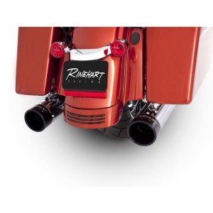 SCARICHI RINEHART SLIP-ON 4" CROMATI/NERI HARLEY DAVIDSON FLH FLT TOURING 1995-2016