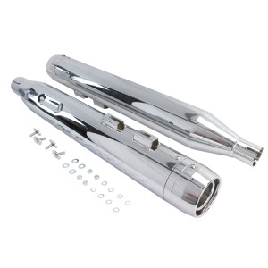 POTS D'ECHAPPEMENTS SLIP-ON 4" ROCKET BOOSTER CHROME HARLEY DAVIDSON FLH FLT TOURING 2017-2024