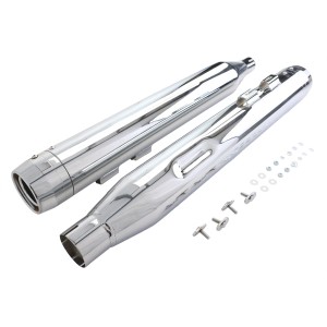 AUSPUFFANLAGEN SLIP-ON 4" ROCKET BOOSTER CHROM HARLEY DAVIDSON FLH FLT TOURING 2017-2024