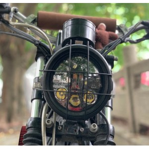 GRILLE DE PROTECTION DE PHARE NOIR 170 MM MOTO CAFE RACER