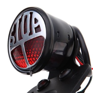 TAIL LIGHT ROUND VINCENT STYLE STOP RED LENS MOTORCYCLE AND HARLEY DAVIDSON