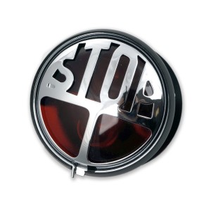FANALE POSTERIORE TONDO VINCENT STYLE STOP LENTE ROSSA MOTO E HARLEY DAVIDSON