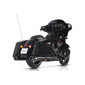 BLACK EXHAUST MUFFLERS VP DOUBLE RING EU APPROVED HARLEY DAVIDSON FLH FLT TOURING 2021-2024