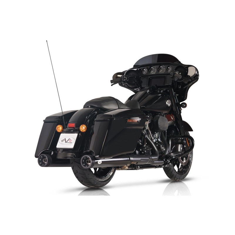 POT D'ÉCHAPPEMENT VP DOUBLE RING NOIR APPROUVÉ EU HARLEY DAVIDSON FLH FLT TOURING 2021-2024