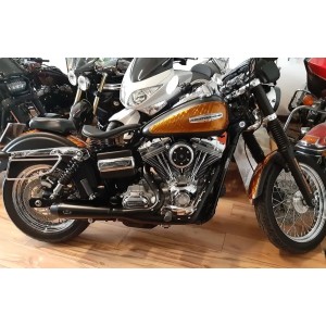 SYSTÈME D'ÉCHAPPEMENT MCJ 2IN1 MEGAPHONE COURT NOIR APPROUVÉ EU HARLEY DAVIDSON FXD DYNA 2006-2017