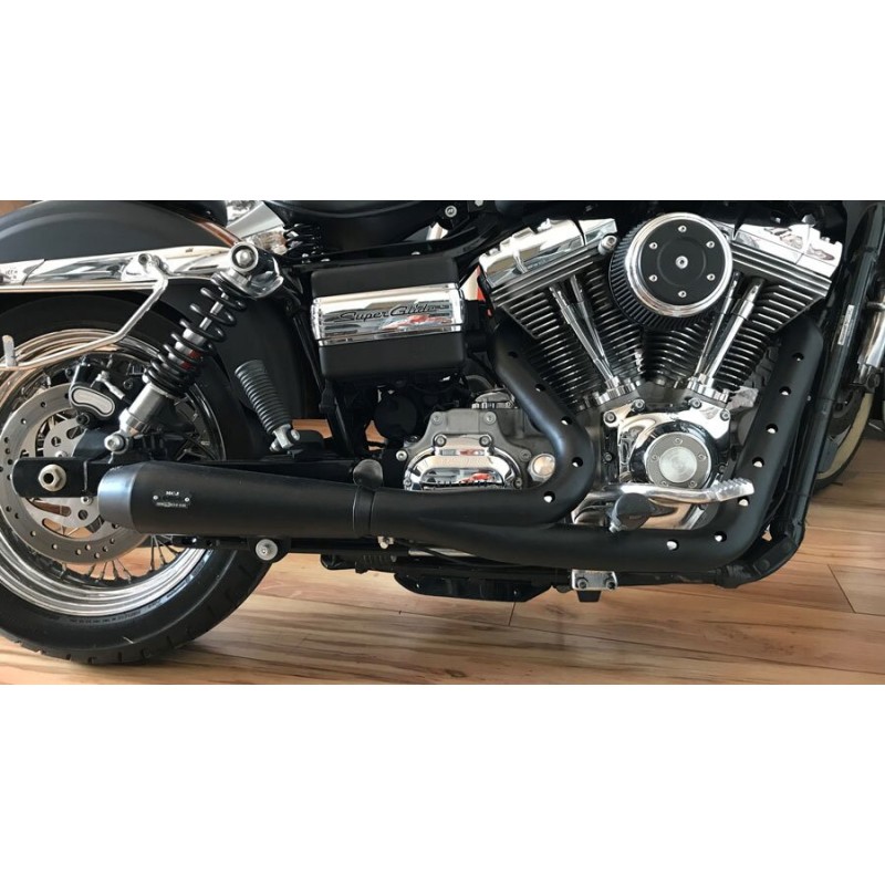 AUSPUFF MCJ 2IN1 MEGAPHONE KURZ SCHWARZ EU ZUGELASSEN HARLEY DAVIDSON FXD DYNA 2006-2017