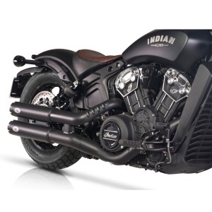 AUSPUFFANLAGEN SLIP-ON REVOLVER 90 MM SCHWARZEN EU ZULASSUNG INDIAN SCOUT 2021-2024