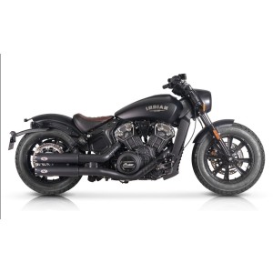 BLACK EXHAUSTS MUFFLERS SLIP-ON REVOLVER 90 MM EU APPROVED INDIAN SCOUT 2021-2024