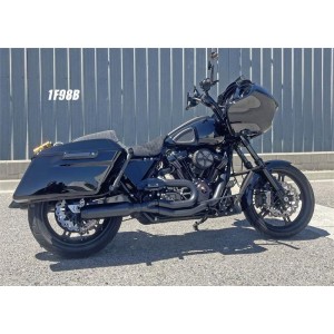 SYSTEME D'ECHAPPEMENTS 2EN1 BASSANI SUPER BIKE NOIR HARLEY DAVIDSON FLH FLT TOURING 2017-2025