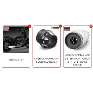 CHROME EXHAUST MUFFLER SLIP-ON 4"OUTLAW SCULPTED HARLEY DAVIDSON SOFTAIL 2025-2026