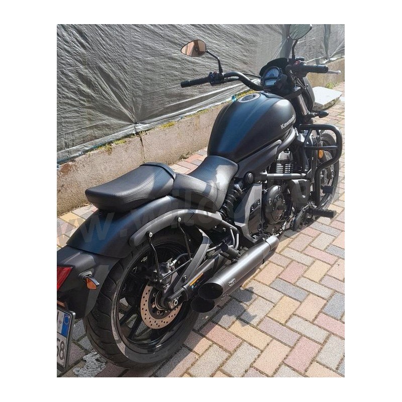 COMPLETE EXHAUST MCJ 2INTO2 ROYAL 80 EU APPROVED BLACK KAWASAKI EN 650 VULCAN S 2017-2020