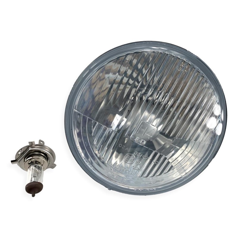 PARABOLA INTERNA FARO ALOGENA 7" RIBBED OMOLOGATA MOTO CUSTOM E HARLEY DAVIDSON