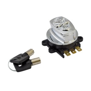 INTERRUPTEUR CHROME D'ALLUMAGE AVEC CRÂNE HARLEY DAVIDSON FLHR ROAD KING 1999-2013