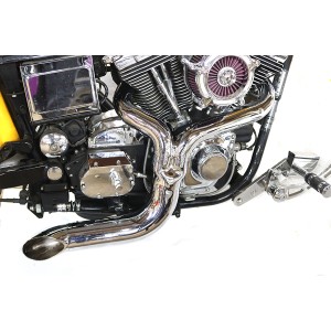 POT D'ECHAPPEMENTS WYATT GATLING® 2IN1 COMBAT TURN-OUT CHROME HARLEY DAVIDSON FXD DYNA 2006-2017
