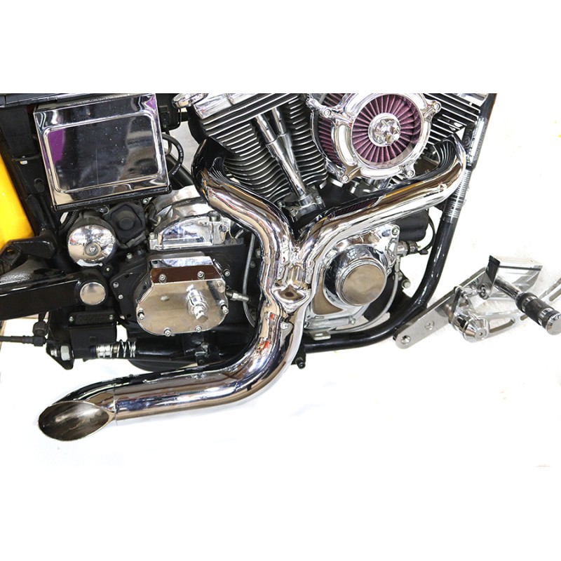 SCARICO WYATT GATLING® 2IN1 COMBAT TURN-OUT CROMATO HARLEY DAVIDSON FXD DYNA 2006-2017