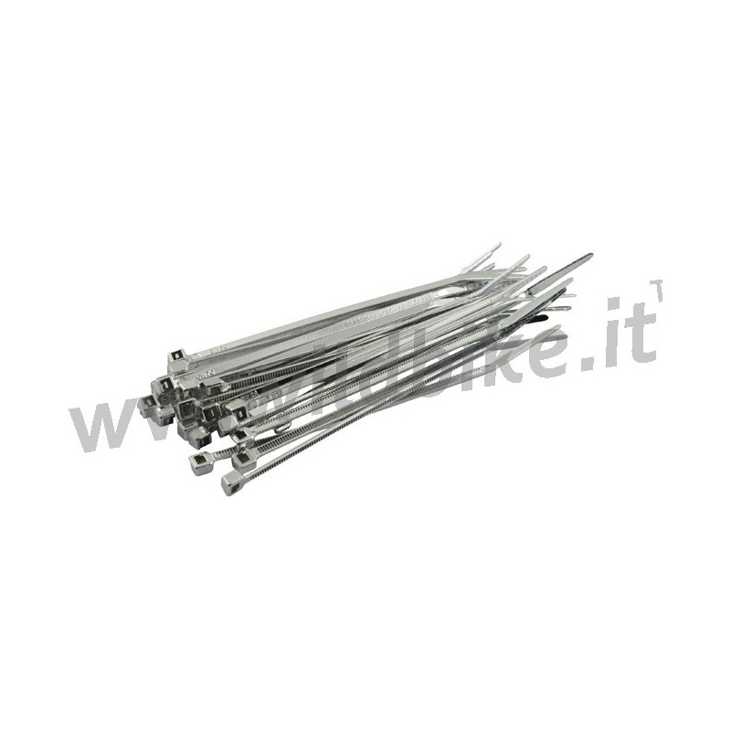 TIES CABLE CHROME UNIVERSAL 8" 200 MM 25 PIECES FOR MOTORCYCLES