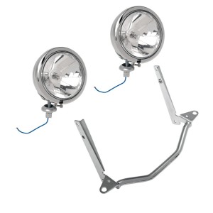 KIT ZUSATZSCHEINWERFER CHROM H3 EU ZULASSUNG HARLEY DAVIDSON FLS SOFTAIL 00-17