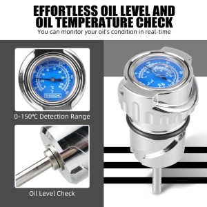 CHROME CNC POP-UP OIL DIPSTICK TEMPERATURE GAUGE HARLEY DAVIDSON XL SPORTSTER 2004-2021