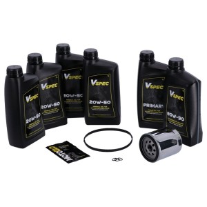 ENGINE OIL SERVICE KIT VSPEC MINERAL 20W50 HARLEY DAVIDSON FLH FLT TOURING 2007-2016