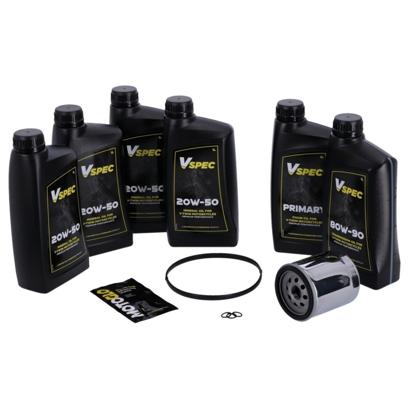 KIT DE VIDANGE HUILE MOTEUR VSPEC 20w50 MINERAL HARLEY DAVIDSON FLH FLT TOURING 2007-2016