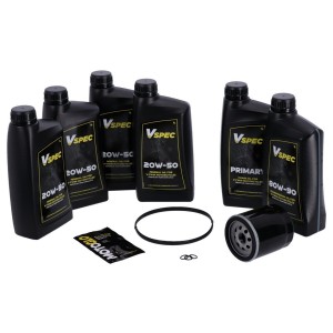 ENGINE OIL SERVICE KIT VSPEC MINERAL 20W50 HARLEY DAVIDSON FLH FLT TOURING 2007-2016