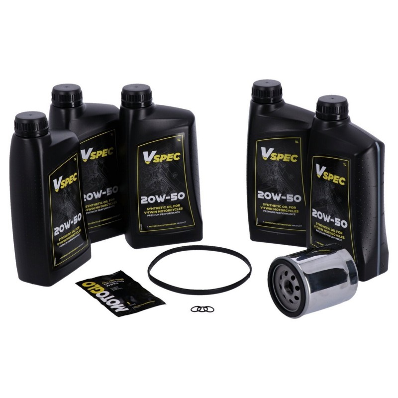 KIT DE VIDANGE HUILE MOTEUR VSPEC 20W50 SYNTHÉTIQUE HARLEY DAVIDSON FLH FLT TOURING 2007-2016