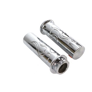 ALUMINIUM GRIPS FLAME STYLE CHROME HARLEY DAVIDSON 1980-2021