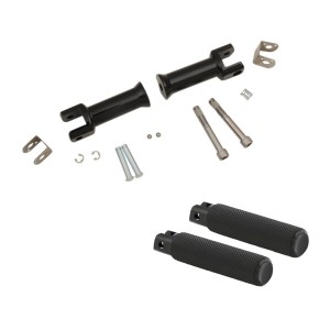 KIT PEDANE PASSEGGERO FUSION KNURLED STYLE 2 NERO HARLEY DAVIDSON SOFTAIL 2018-2024