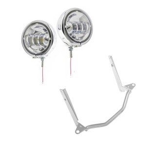 CHROME LED AUXILIARY LIGHTS KIT EU APPROVED HARLEY DAVIDSON FLS SOFTAIL 00-17