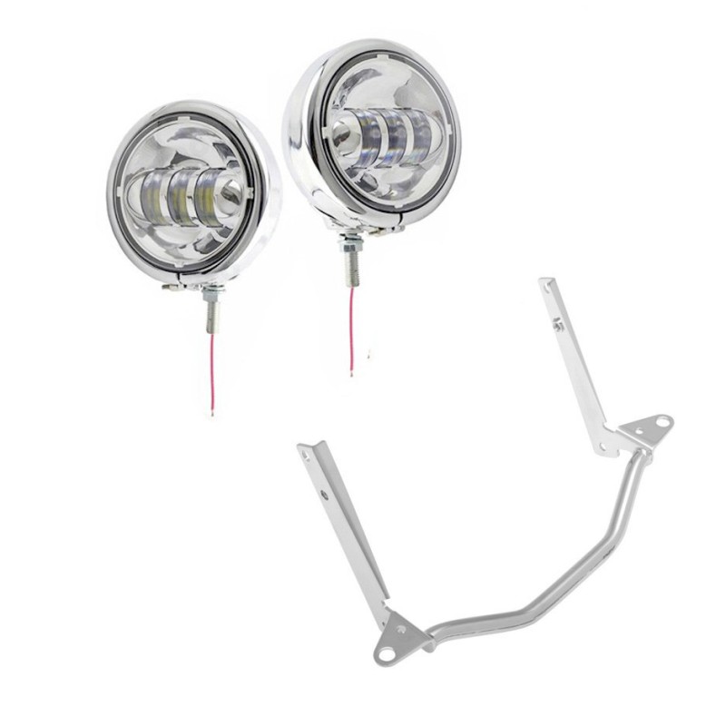 KIT FARI AUSILIARI A LED OMOLOGATI CROMATI HARLEY DAVIDSON FLS SOFTAIL 00-17