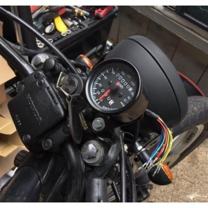 SPEEDOMETER 60 MM 160 KM/H BLACK WITH 3 FUNCTION LIGHT FOR MOTORCYCLE
