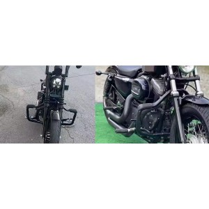 ENGINE GUARD MUSTACHE FLAT BLACK HARLEY DAVIDSON XL SPORTSTER 2004-2021