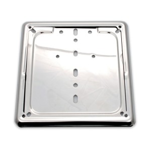 PIASTRA BASE PORTA TARGA IN ACCIAIO INOX CROMATO CON CORNICE PER MOTO