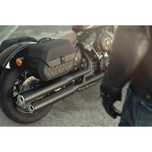 BLACK SADDLEBAGS LEGEND GEAR SET HARLEY DAVIDSON FXST SOFTAIL STANDARD 2020-2023