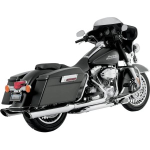EXHAUSTS MUFFLERS VANCE & HINES TWIN SLASH 4" CHROME HARLEY DAVIDSON FLH FLT TOURING 1995-2016