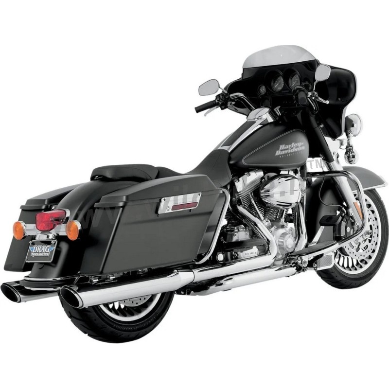 EXHAUSTS MUFFLERS VANCE & HINES TWIN SLASH 4" CHROME HARLEY DAVIDSON FLH FLT TOURING 1995-2016