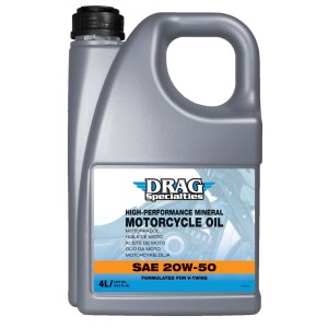DRAG SP V-TWIN MINERAL ENGINE OIL HIGH PERFORMANCE 20W50 4 LT. FOR HARLEY DAVIDSON