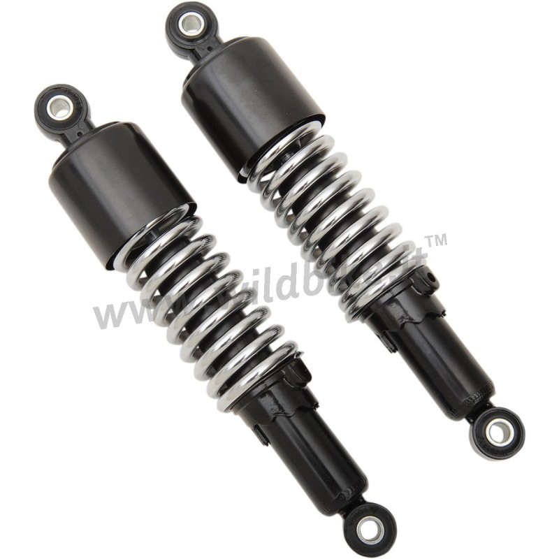AMORTISSEURS ARRIÈRE VINTAGE NOIR/CHROME 11,4" 298 MM POUR MOTO