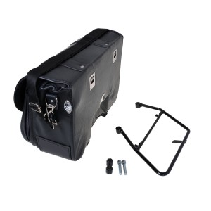 BORSA LATERALE IN PELLE MCJ CLASSIC NERA STYLE 1 PER HARLEY DAVIDSON SOFTAIL 2018-2026