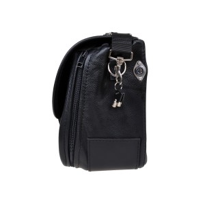 MCJ CLASSIC BLACK LEATHER SIDE BAG STYLE 1 FOR HARLEY DAVIDSON SOFTAIL 2018-2026