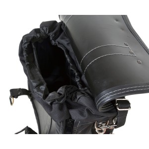 MCJ CLASSIC BLACK LEATHER SIDE BAG STYLE 1 FOR HARLEY DAVIDSON SOFTAIL 2018-2026