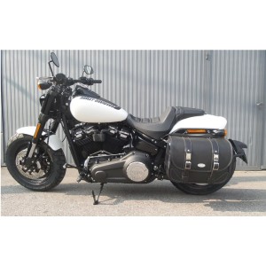 BORSA LATERALE IN PELLE MCJ CLASSIC NERA STYLE 1 PER HARLEY DAVIDSON SOFTAIL 2018-2026