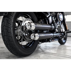AUSPUFFANLAGEN SLIP-ON MILLER DESTINY 4" EU ZULASSUNG SCHWARZ HARLEY DAVIDSON FXBBS STREET BOB 2021-2024