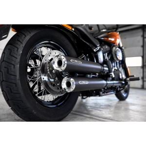 AUSPUFFANLAGEN SLIP-ON MILLER DESTINY 4" EU ZULASSUNG SCHWARZ HARLEY DAVIDSON FXBBS STREET BOB 2021-2024
