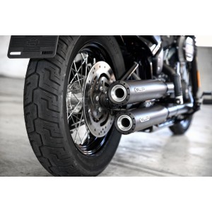 POT D'ÉCHAPPEMENT SLIP-ON MILLER DESTINY 4" APPROUVÉ UE NOIR HARLEY DAVIDSON FXBBS STREET BOB 2021-2024