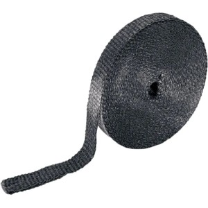 BLACK INSULATING WRAP 15 METER X 25 MM FOR MOTORCYCLE MUFFLERS AND EXHAUSTS